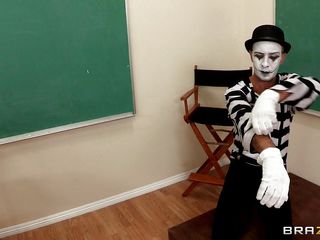 girl sucking mime teacher's cock